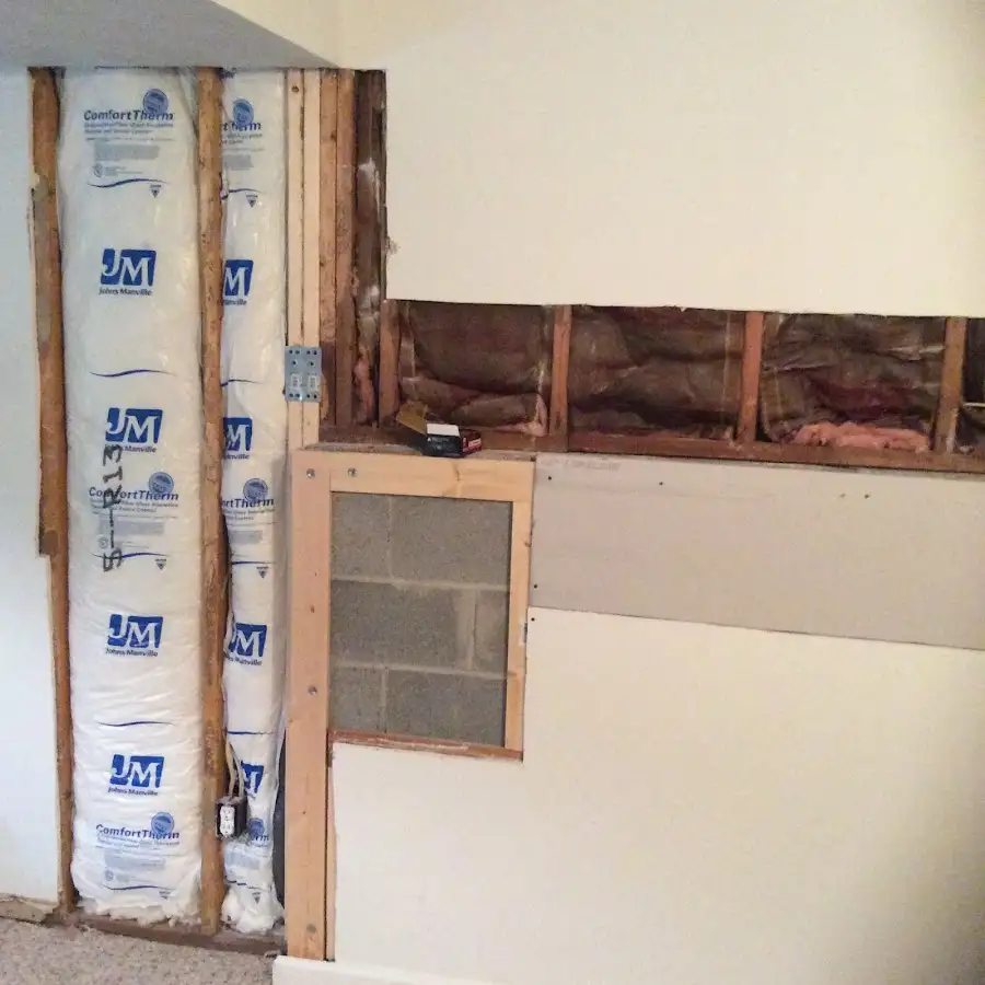 Wall insulation replacement during Basement Flood Cleanup in Rincon Valley